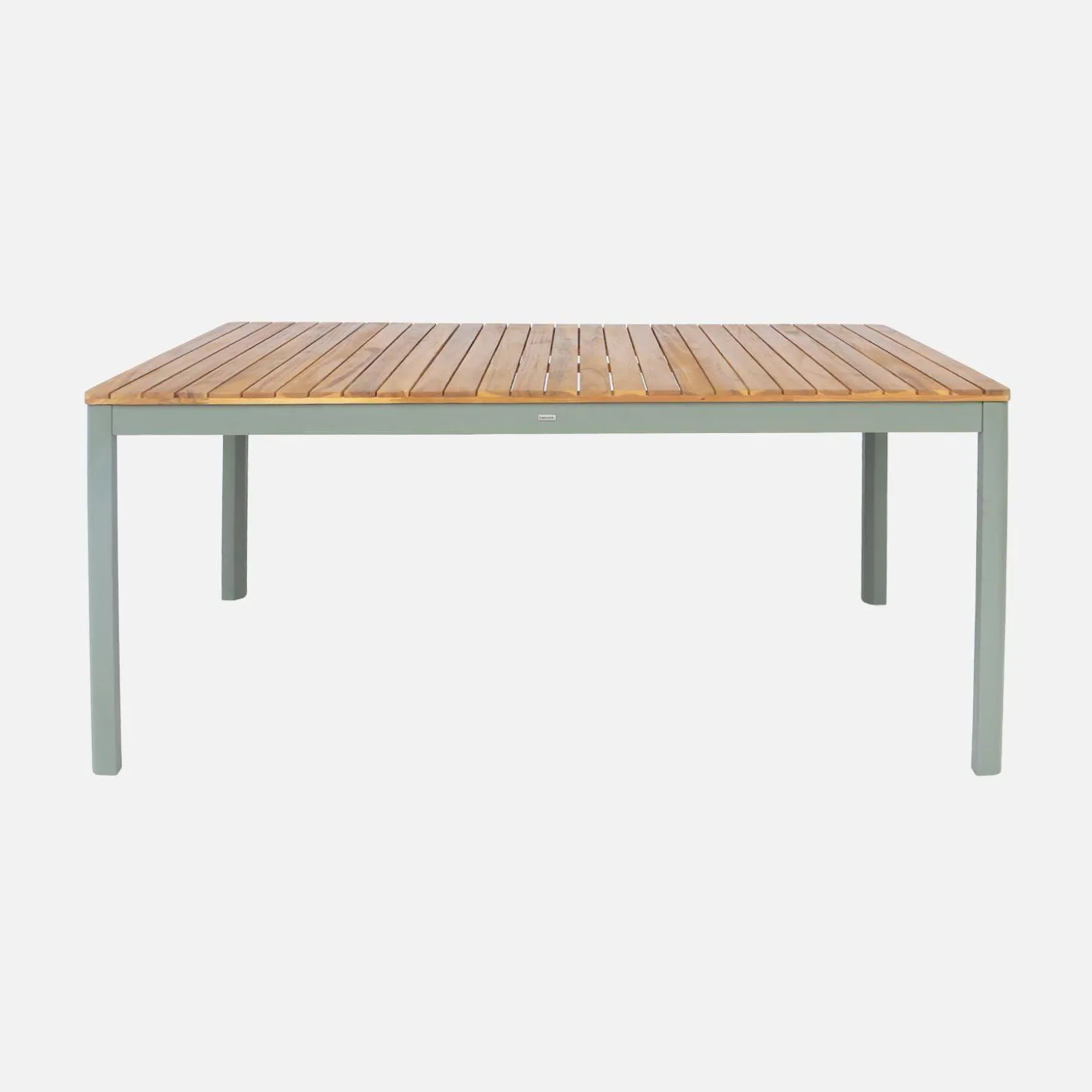 Conjunto de jardim com mesa de acácia com cantos arredondados com 8 cadeiras