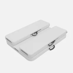 Conjunto de jardim com mesa dobrável para eventos em plástico com 2 bancos