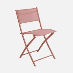 Conjunto de jardim com mesa dobrável de aço com 4 cadeiras