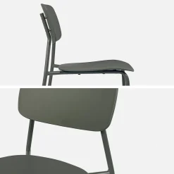 Conjunto de jardim com mesa dobrável de metal com 6 cadeiras