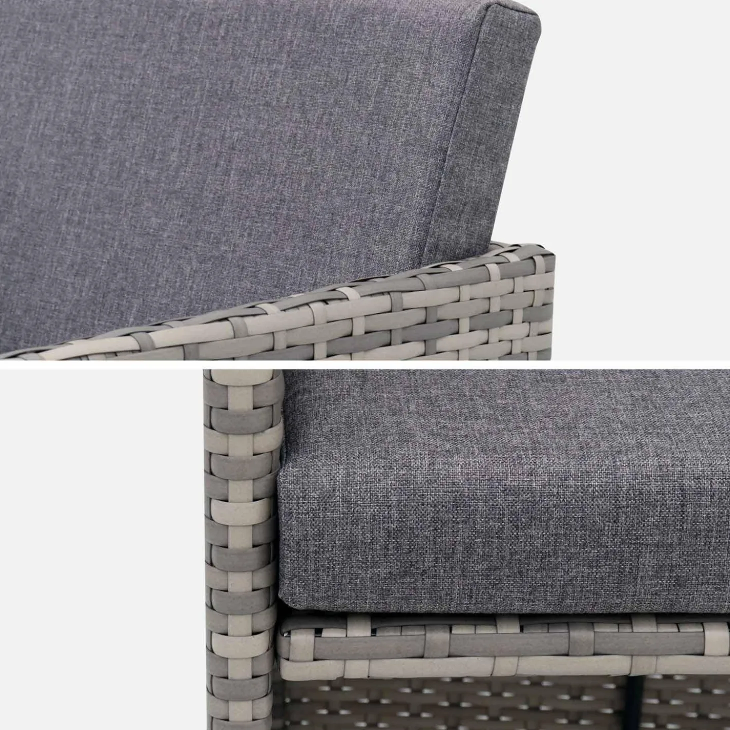 Conjunto de jardim com mesa em tecido de resina com 8 cadeirões