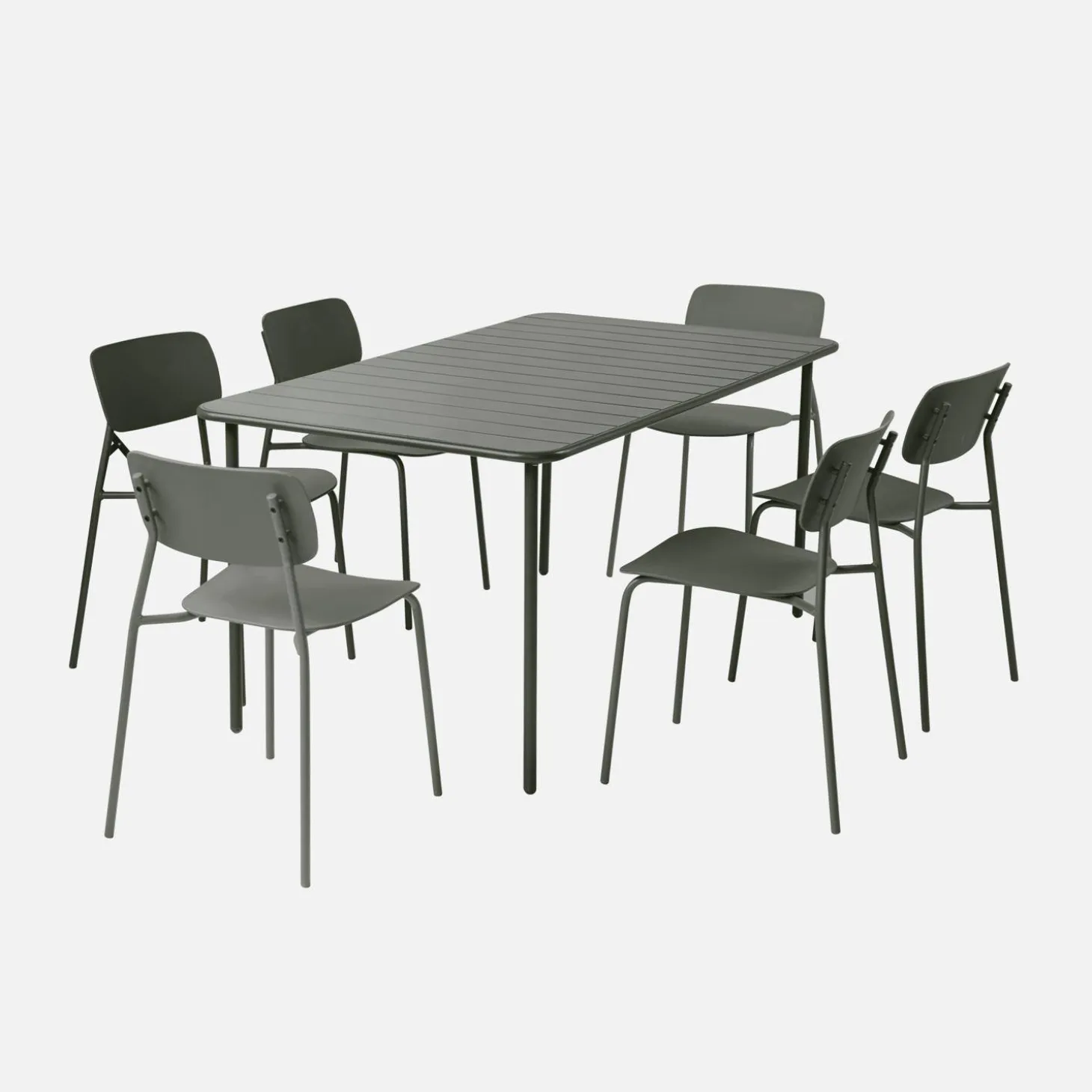 Conjunto de jardim com mesa em metal com 6 cadeiras