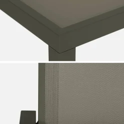Conjunto de jardim com mesa em alumínio com 8 cadeiras