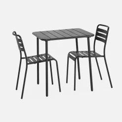 Conjunto de jardim com mesa em metal com 2 cadeiras