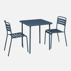 Conjunto de jardim com mesa em metal com 2 cadeiras