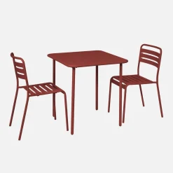 Conjunto de jardim com mesa em metal com 2 cadeiras