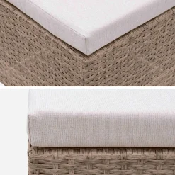 Conjunto de jardim com mesa em tecido de resina com 12 cadeirões + capa de proteção