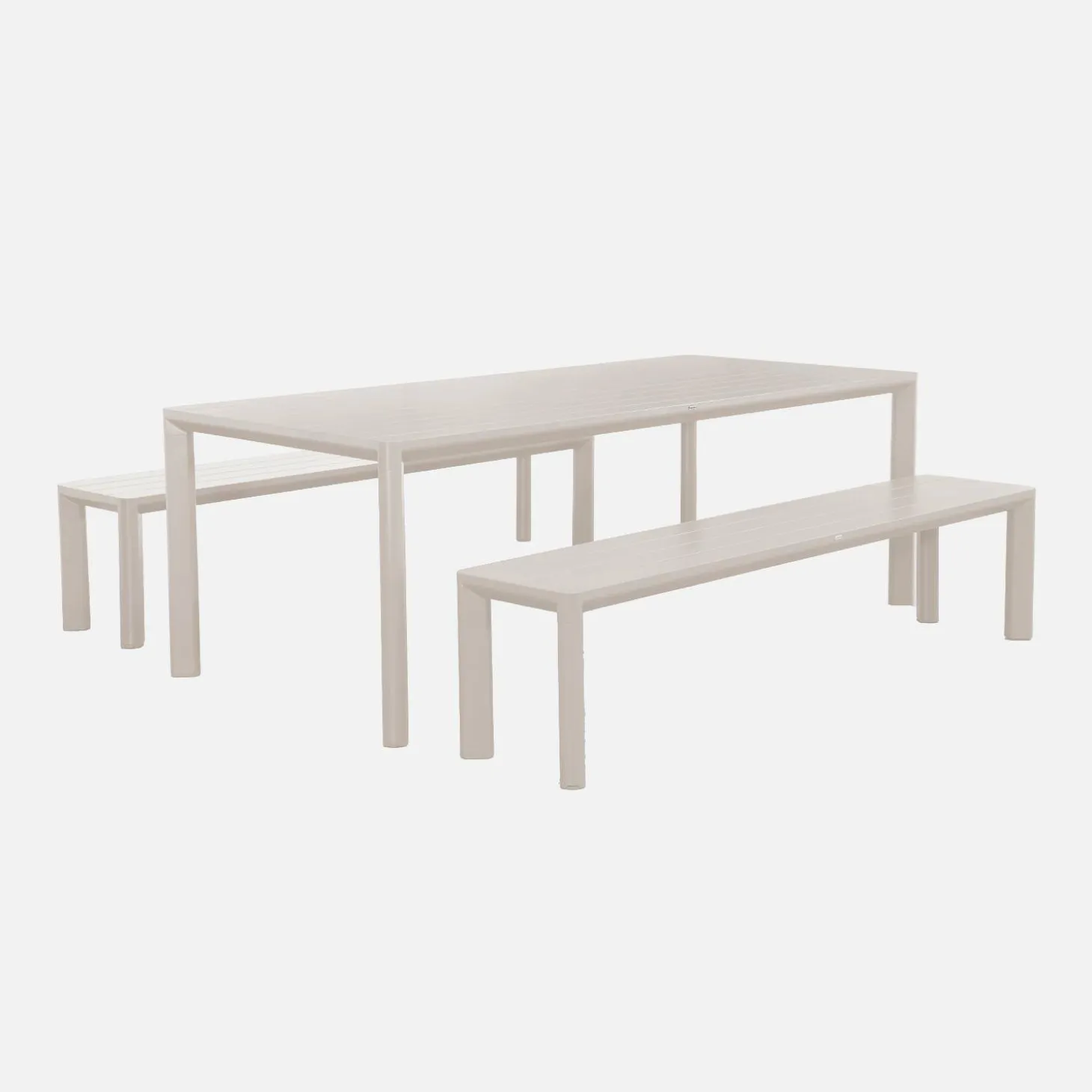Conjunto de jardim com mesa em alumínio com 2 bancos, 8 lugares