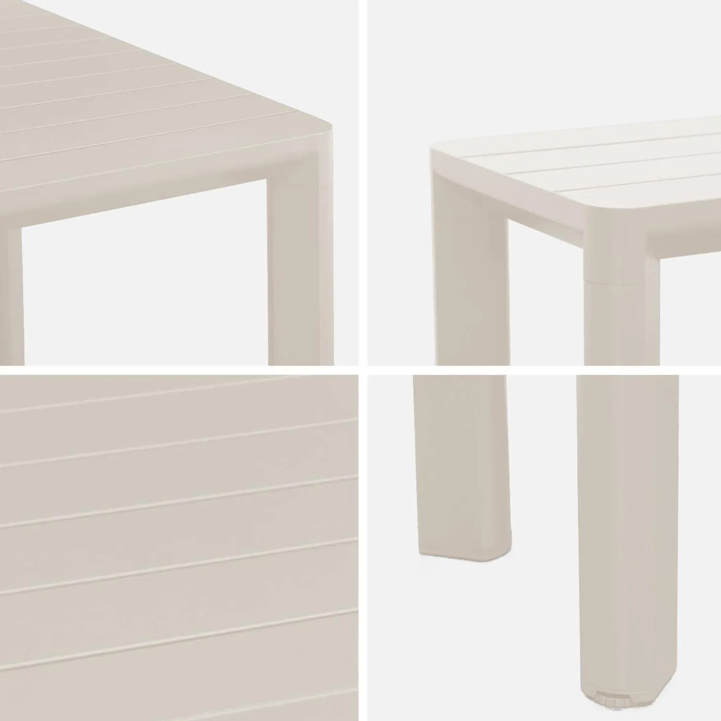 Conjunto de jardim com mesa em alumínio com 2 bancos, 8 lugares