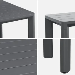 Conjunto de jardim com mesa em alumínio com 1 banco e 4 cadeiras