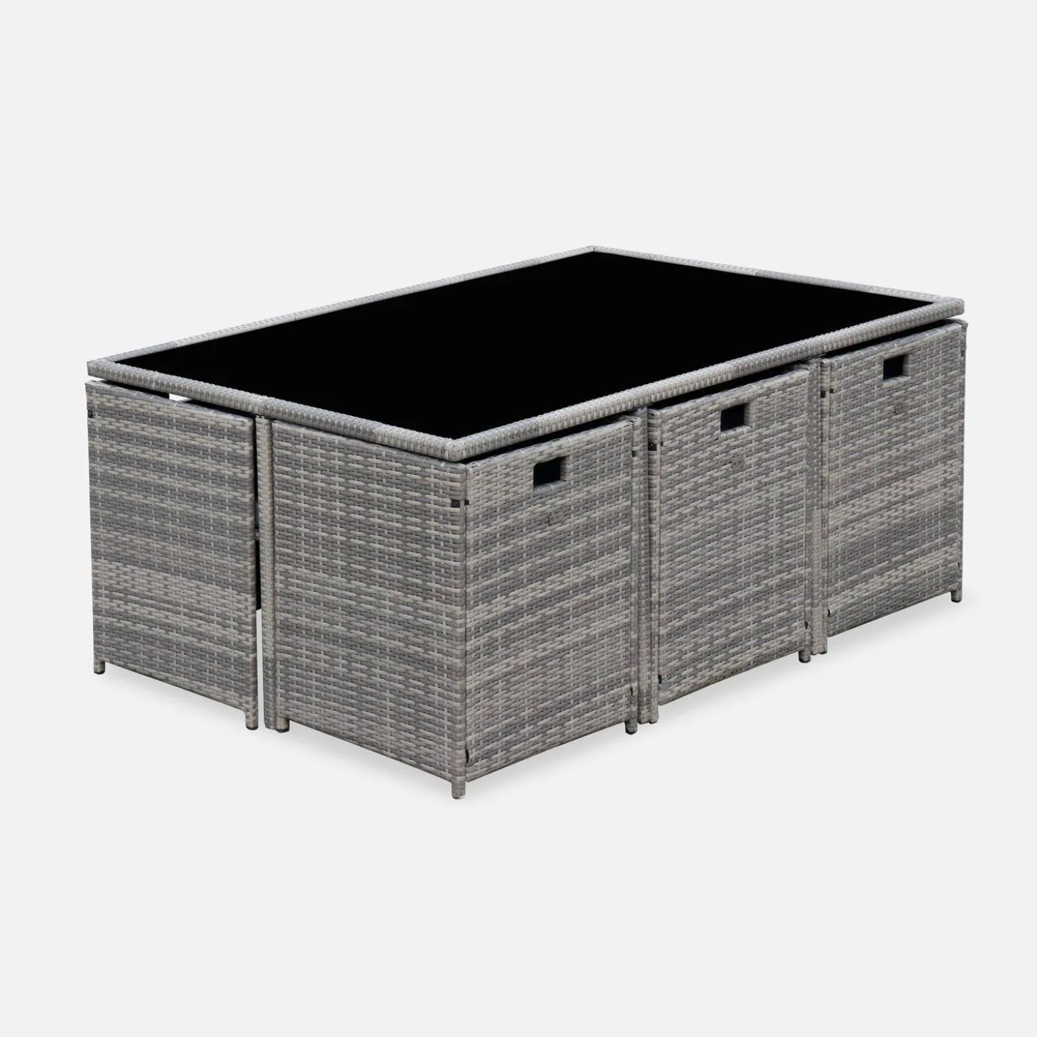 Conjunto de jardim com mesa em resina com 10 cadeiras e capa de proteção