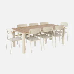 Conjunto de jardim com mesa em alumínio com 8 cadeiras