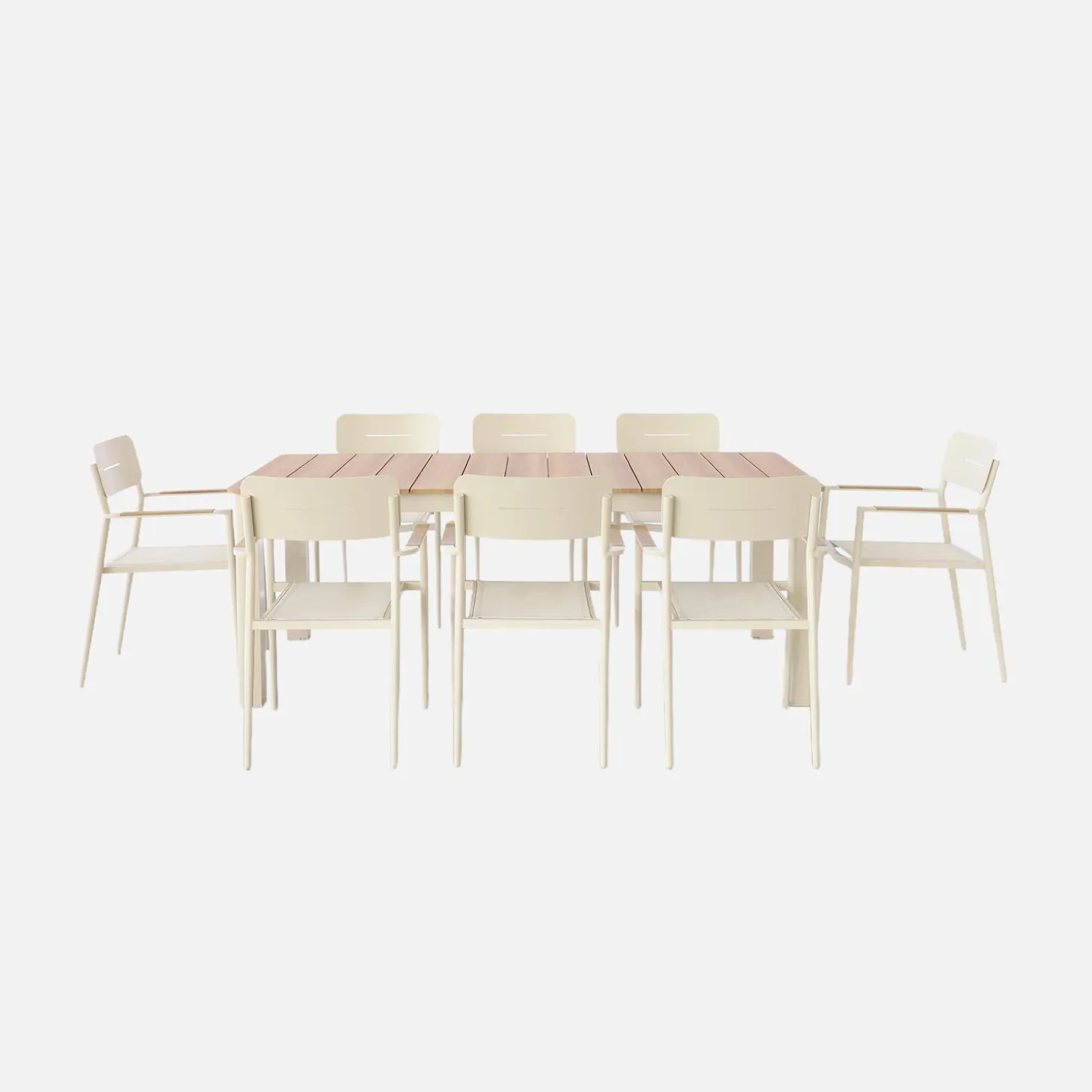 Conjunto de jardim com mesa em alumínio com 8 cadeiras