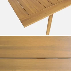Conjunto de jardim com mesa em madeira de acácia com 8 cadeiras