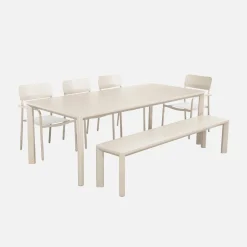 Conjunto de jardim com mesa em alumínio com 1 banco e 4 cadeiras