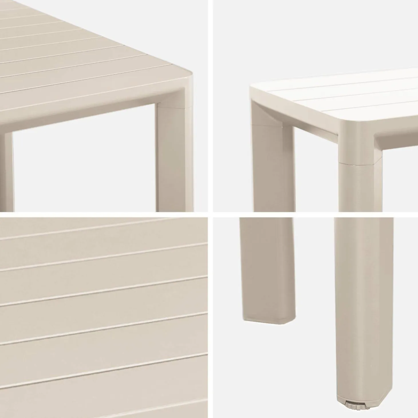 Conjunto de jardim com mesa em alumínio com 1 banco e 4 cadeiras
