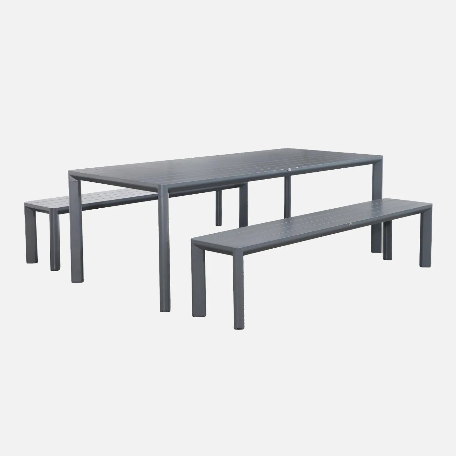 Conjunto de jardim com mesa em alumínio com 2 bancos, 8 lugares