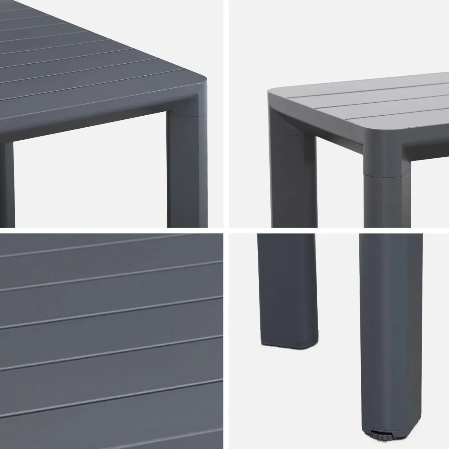 Conjunto de jardim com mesa em alumínio com 2 bancos, 8 lugares