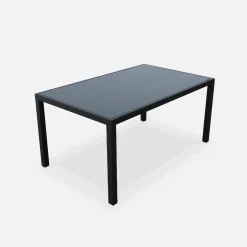 Conjunto de jardim com mesa em alumínio com 6 cadeiras