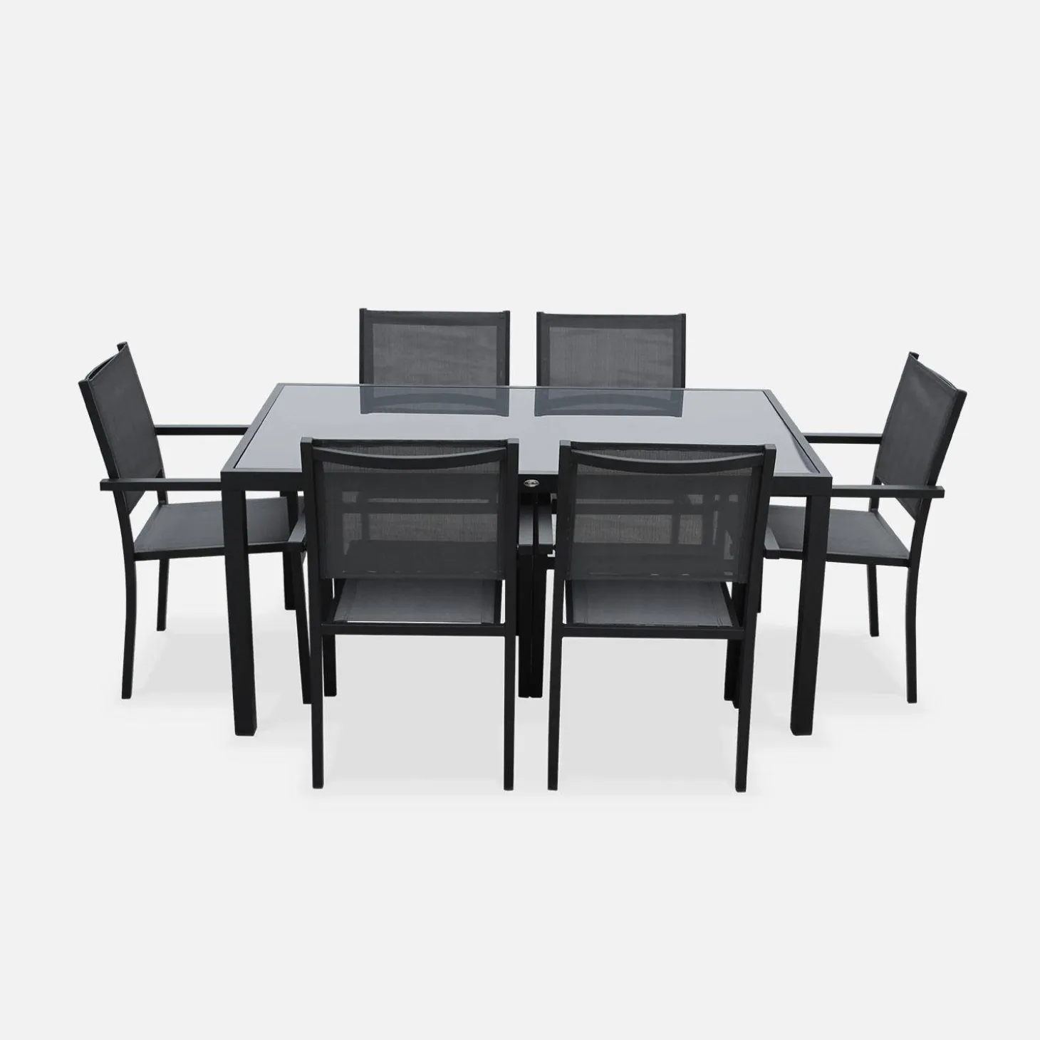 Conjunto de jardim com mesa em alumínio com 6 cadeiras
