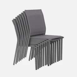 Conjunto de jardim com mesa em alumínio com 8 cadeiras