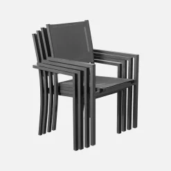 Conjunto de jardim com mesa em alumínio com 8 cadeiras