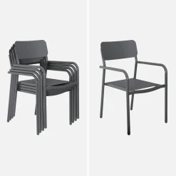 Conjunto de jardim com mesa extensível em alumínio com 8 cadeiras