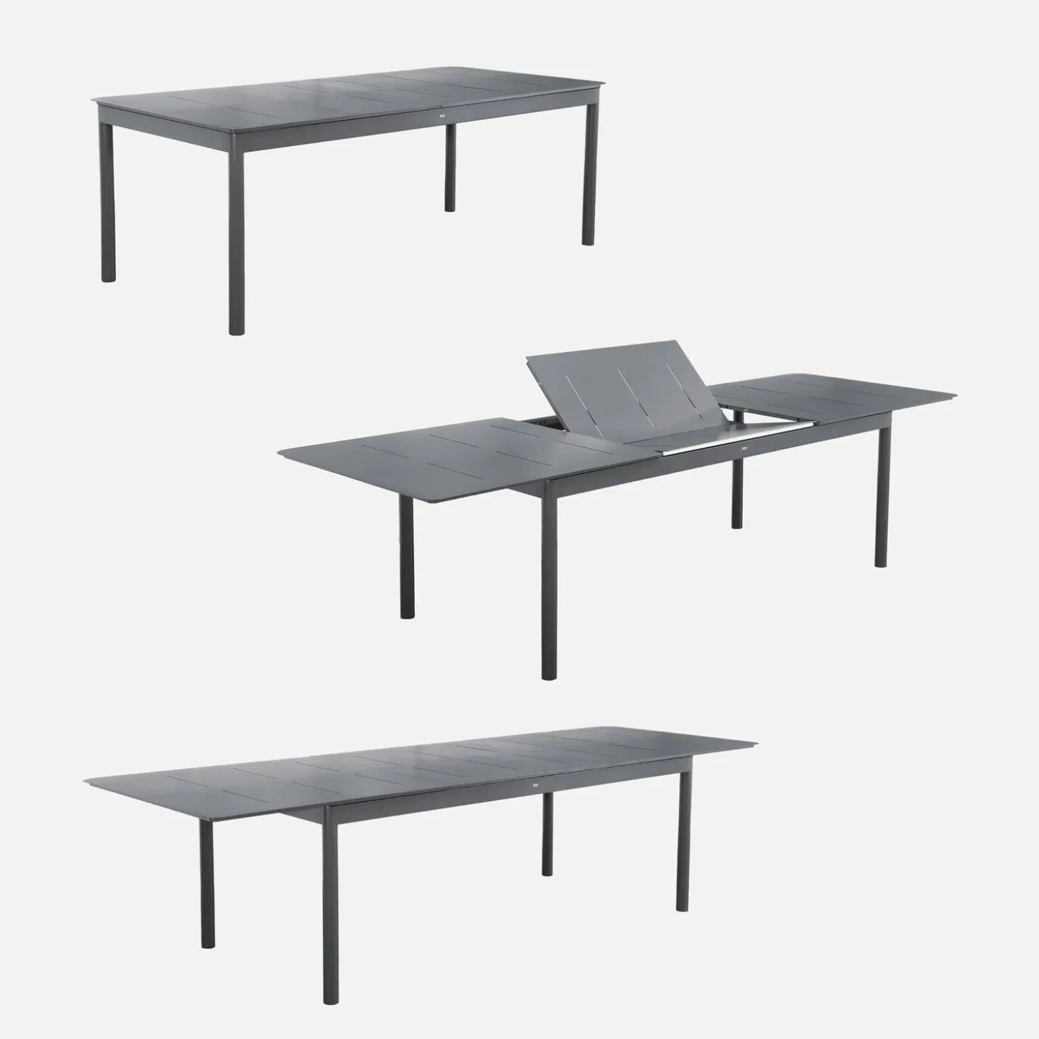 Conjunto de jardim com mesa extensível em alumínio com 8 cadeiras