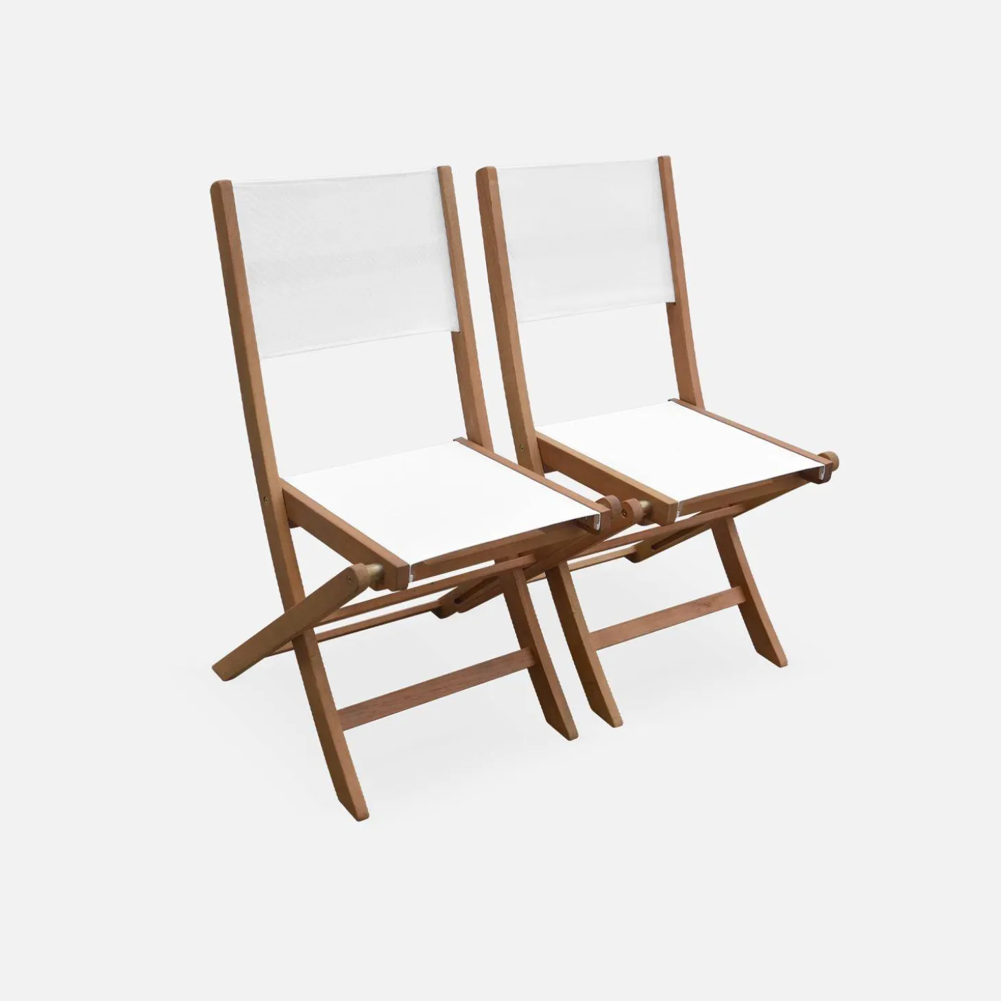 Conjunto de jardim com mesa extensível em madeira de eucalipto com 6 cadeiras