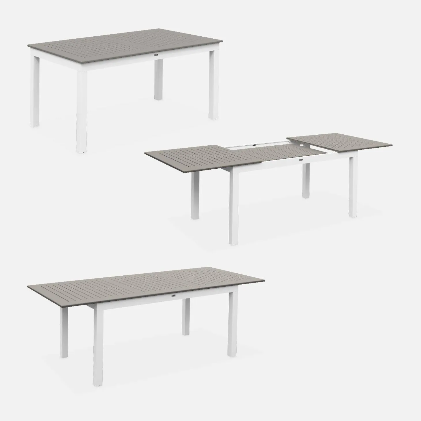 Conjunto de jardim com mesa extensível em alumínio com 6 cadeiras