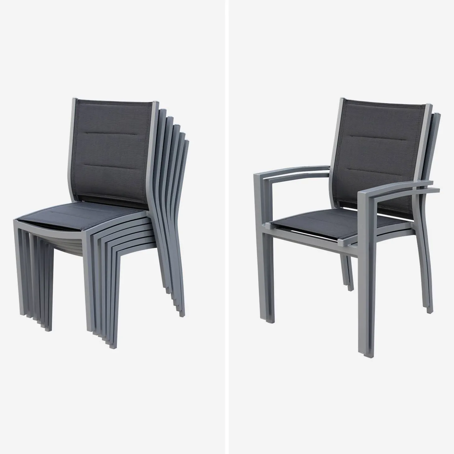 Conjunto de jardim com mesa extensível em alumínio com 8 cadeiras