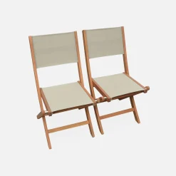 Conjunto de jardim com mesa extensível em madeira de eucalipto com 6 cadeiras