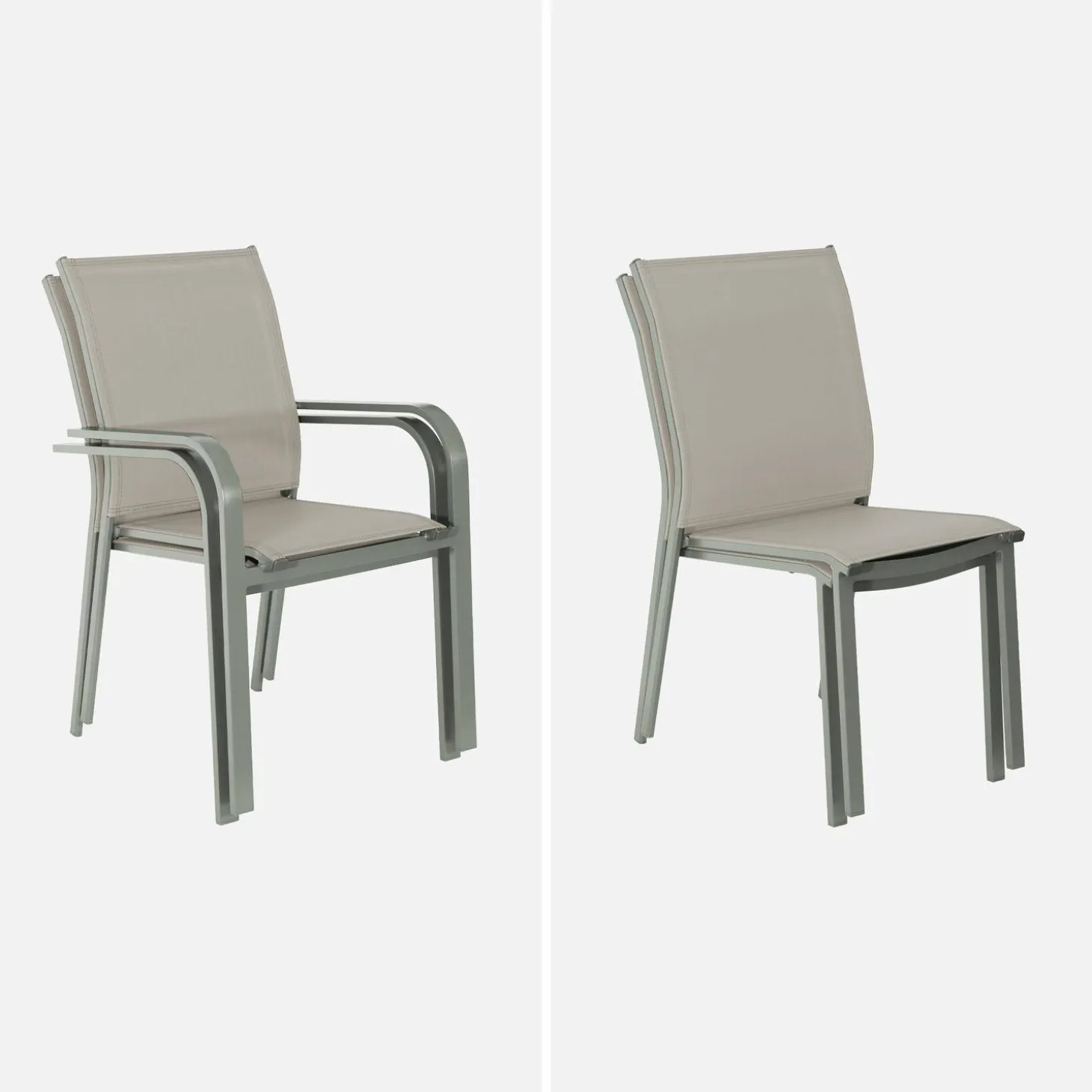 Conjunto de jardim com mesa extensível de alumínio com 6 cadeiras e 2 poltronas