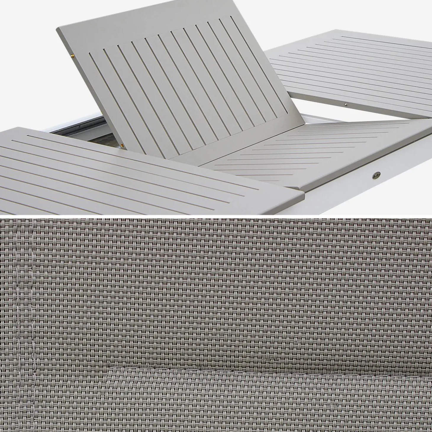 Conjunto de jardim com mesa extensível em alumínio com 8 cadeiras