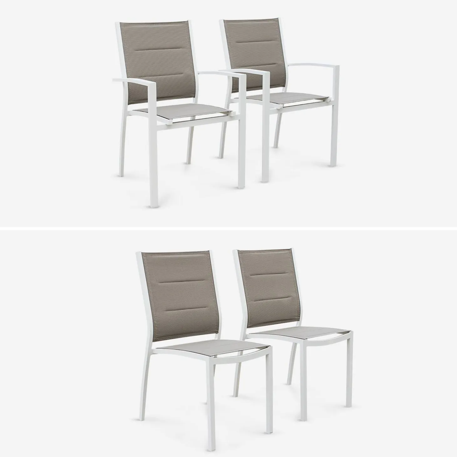 Conjunto de jardim com mesa extensível em alumínio com 8 cadeiras