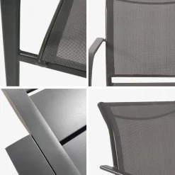 Conjunto de jardim com mesa extensível em alumínio e textilene com 8 cadeiras