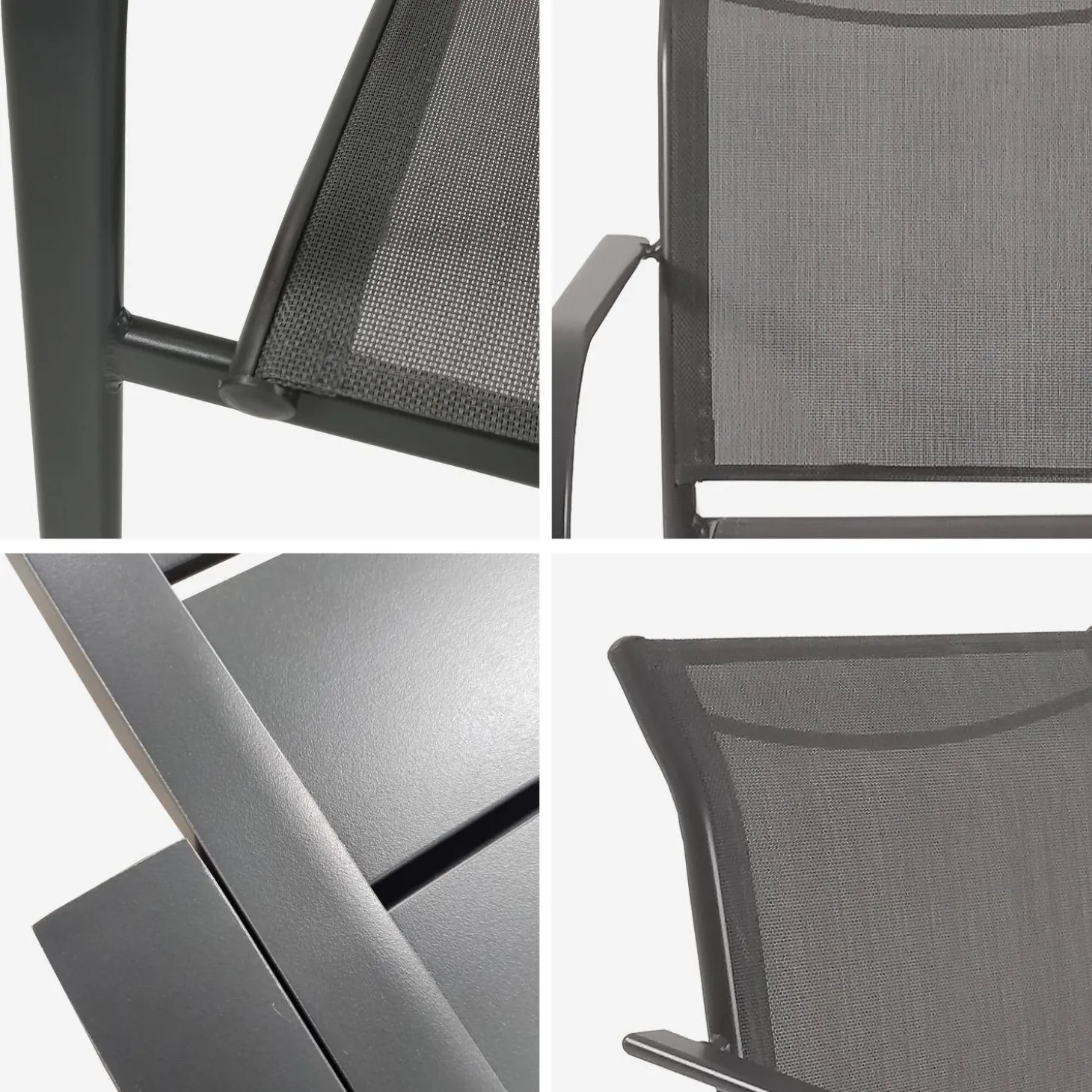 Conjunto de jardim com mesa extensível em alumínio e textilene com 8 cadeiras