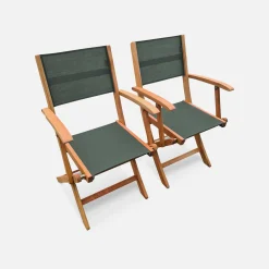 Conjunto de jardim com mesa extensível em madeira com 8 cadeiras