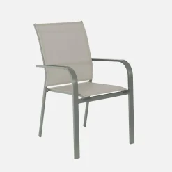 Conjunto de jardim com mesa extensível em alumínio com 4 cadeiras e 2 poltronas