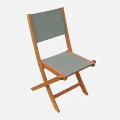 Conjunto de jardim com mesa extensível em madeira de eucalipto com 6 cadeiras