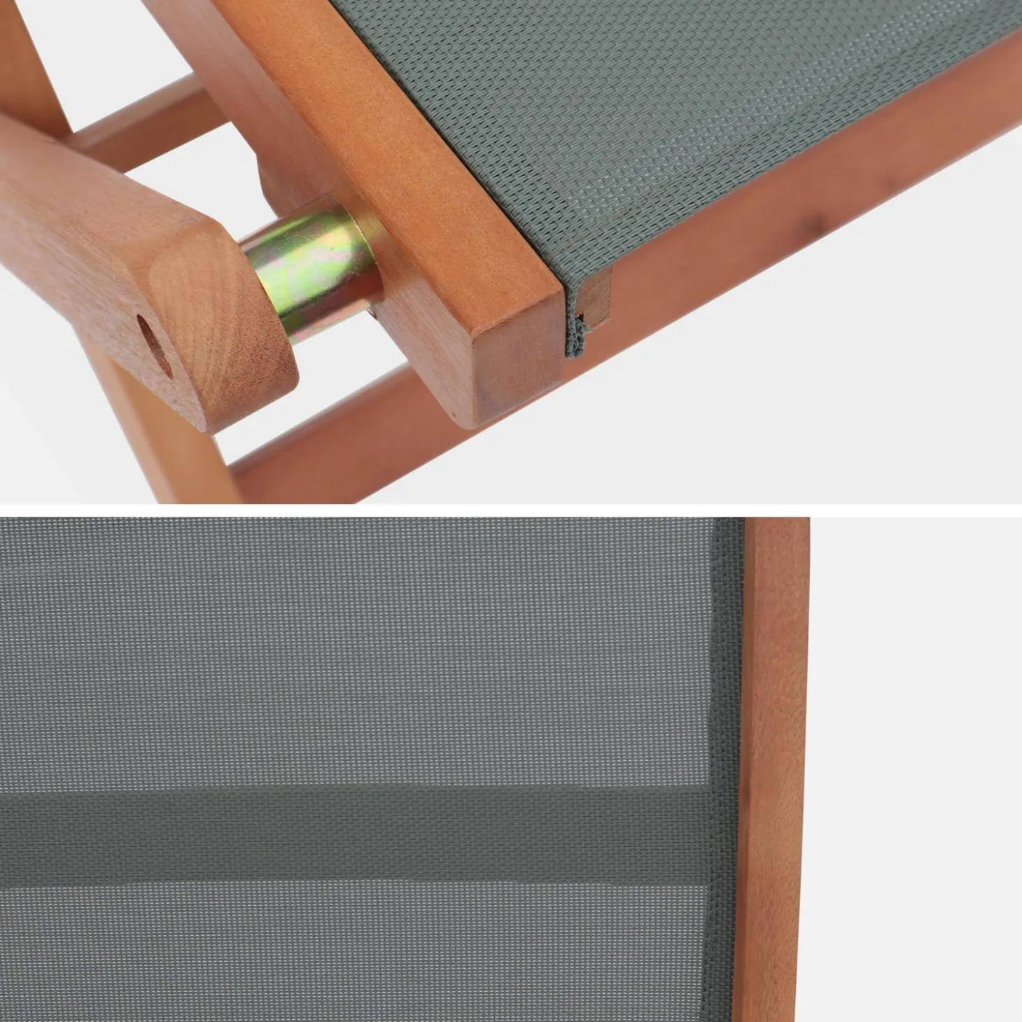 Conjunto de jardim com mesa extensível em madeira com 6 cadeiras