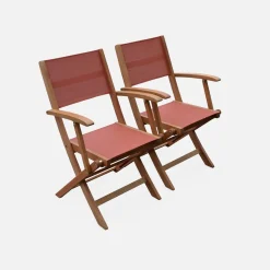 Conjunto de jardim com mesa extensível em madeira com 8 cadeiras