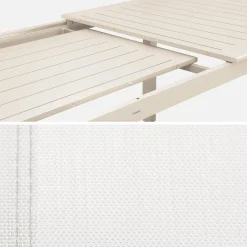 Conjunto de jardim com mesa extensível em alumínio com 4 cadeiras e 2 poltronas