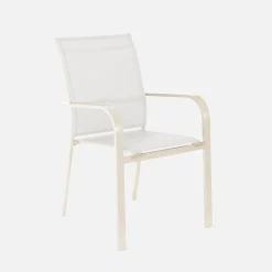 Conjunto de jardim com mesa extensível em alumínio com 4 cadeiras e 2 poltronas