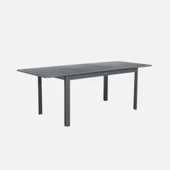 Conjunto de jardim com mesa extensível em alumínio com 4 cadeiras e 2 poltronas