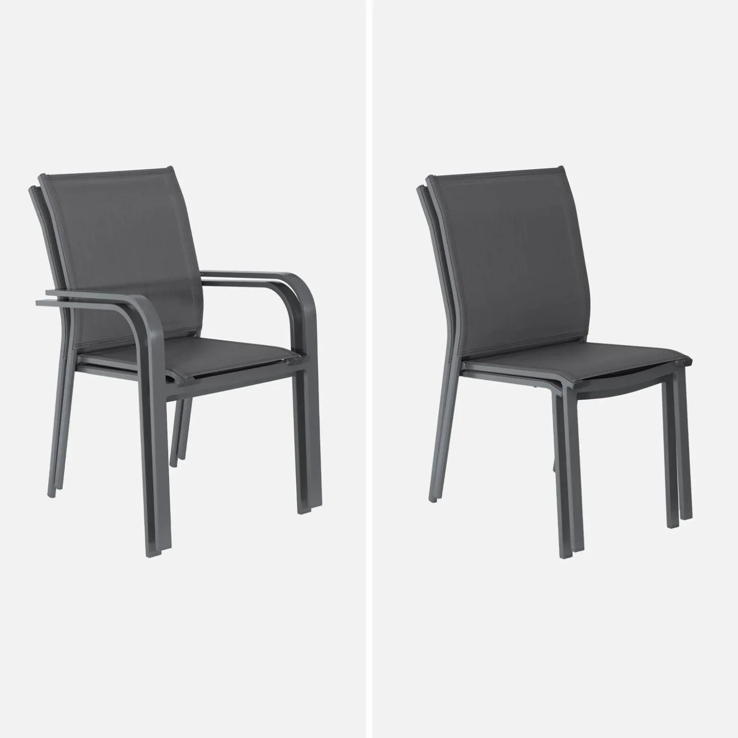 Conjunto de jardim com mesa extensível em alumínio com 4 cadeiras e 2 poltronas