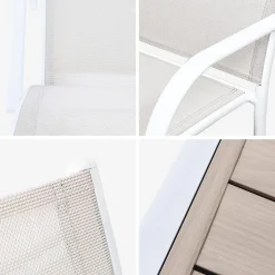 Conjunto de jardim com mesa extensível em alumínio e textilene com 8 cadeiras