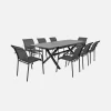 Conjunto de jardim com mesa extensível em alumínio com 8 cadeiras