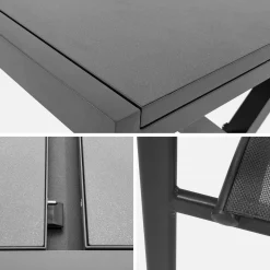 Conjunto de jardim com mesa extensível em alumínio com 8 cadeiras