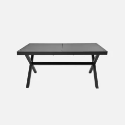 Conjunto de jardim com mesa extensível em alumínio com 8 cadeiras